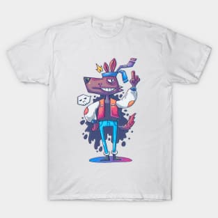 Wolf Hipster Creative Cartoon T-Shirt